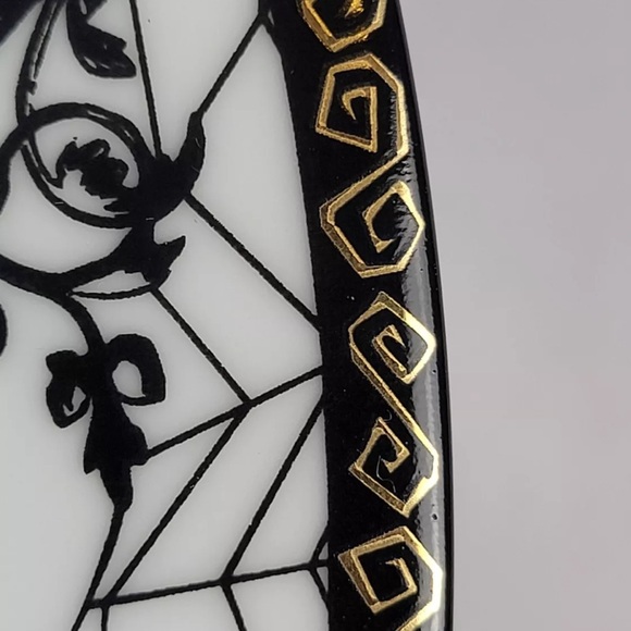 Disney Nightmare Before Christmas Jack & Sally Dinner Plate 10.5” Gold Rim Set 2 - Picture 6 of 7